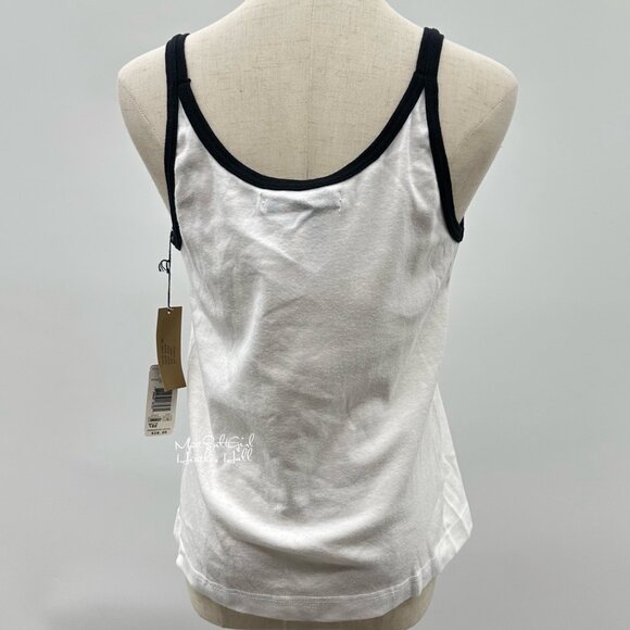 Donna Karan New York Intimates White Tank Top with Black Trim Size Large - Picture 3 of 6